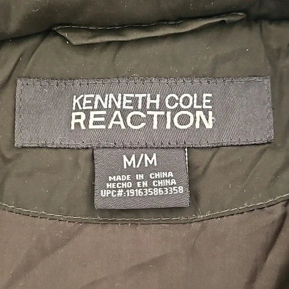 Kenneth Cole Reaction Daek Green Brown Down Feather Faux Fur Long Jacket Parka - Picture 8 of 11